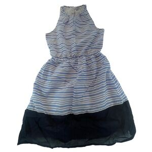 Old Navy Blue White Striped Halter Dress Women's XS Sleeveless Casual classic